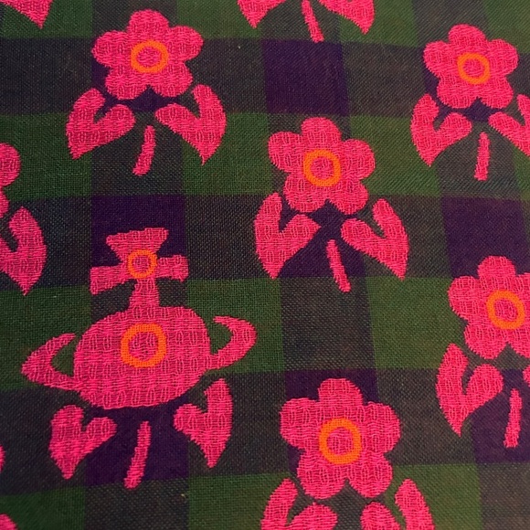 VIVIENNE WESTWOOD Cotton Handkerchief Reversible Orb Floral Design - Picture 4 of 7